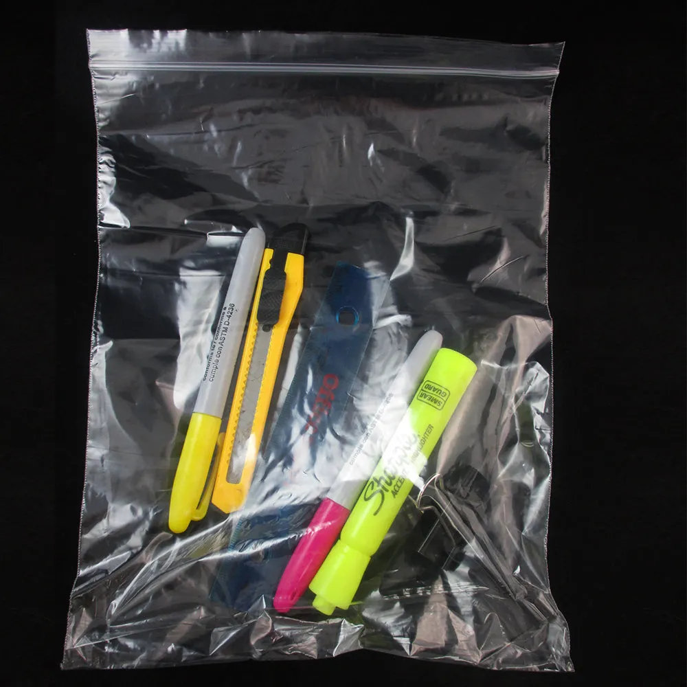 100 Pc Reclosable 2 Mil Clear Bags 8X10 Poly Resealable Plastic Bag Zipper Lock