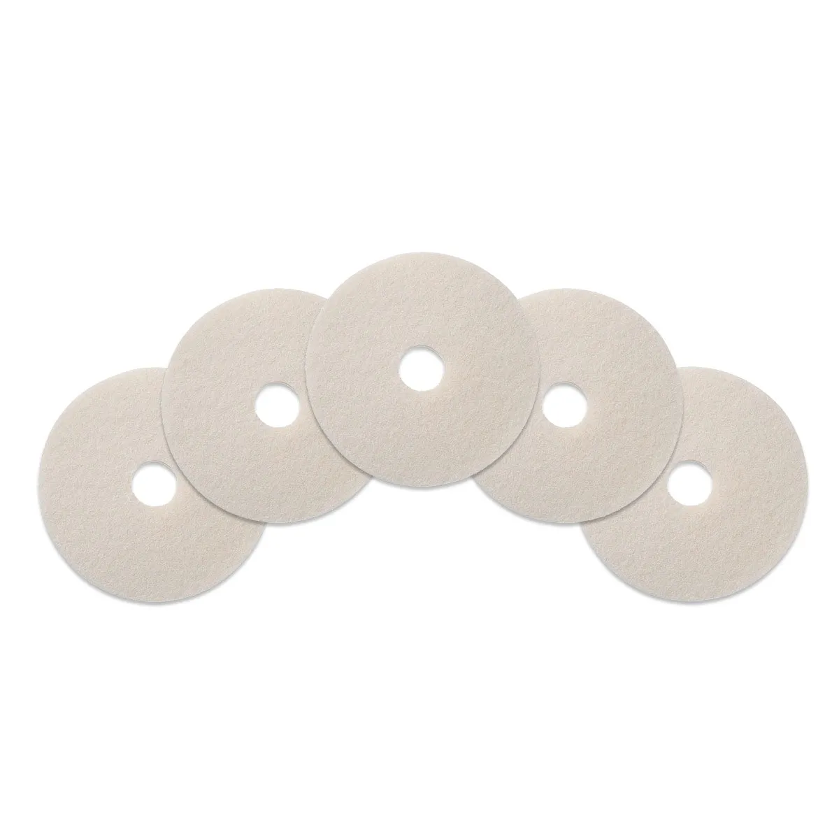 12" White Floor Buffing & Polishing Pads - Case of 5