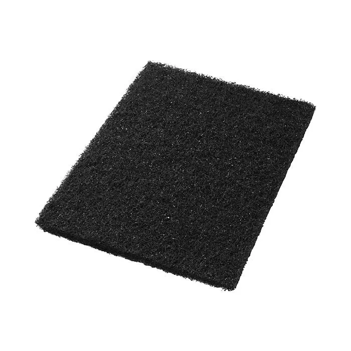 14" x 20" Black Wet Rectangular Floor Stripping Pads - Case of 5