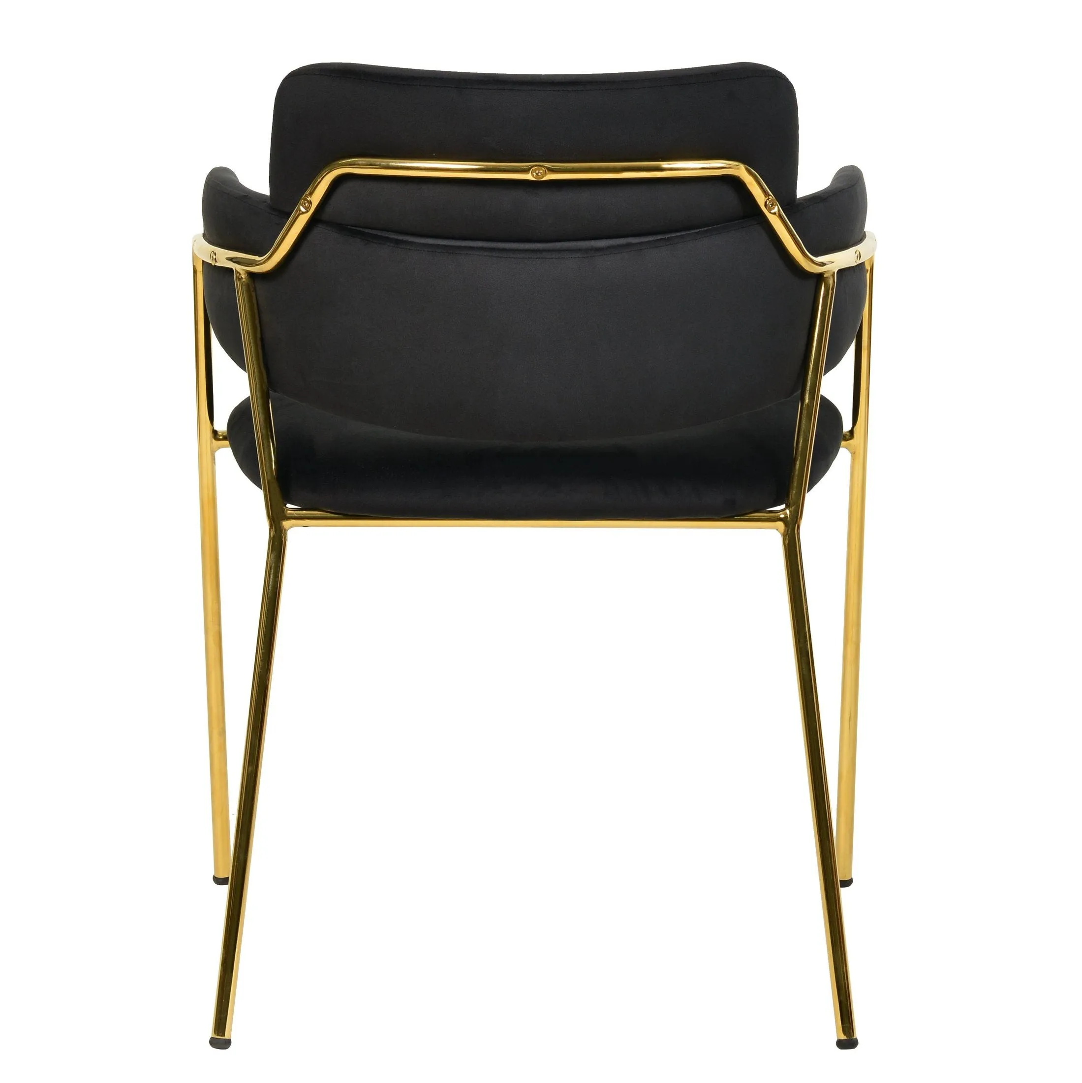 Axis Upholstered Dining Chairs Curved Open-Back & Gold Legs Set of 2