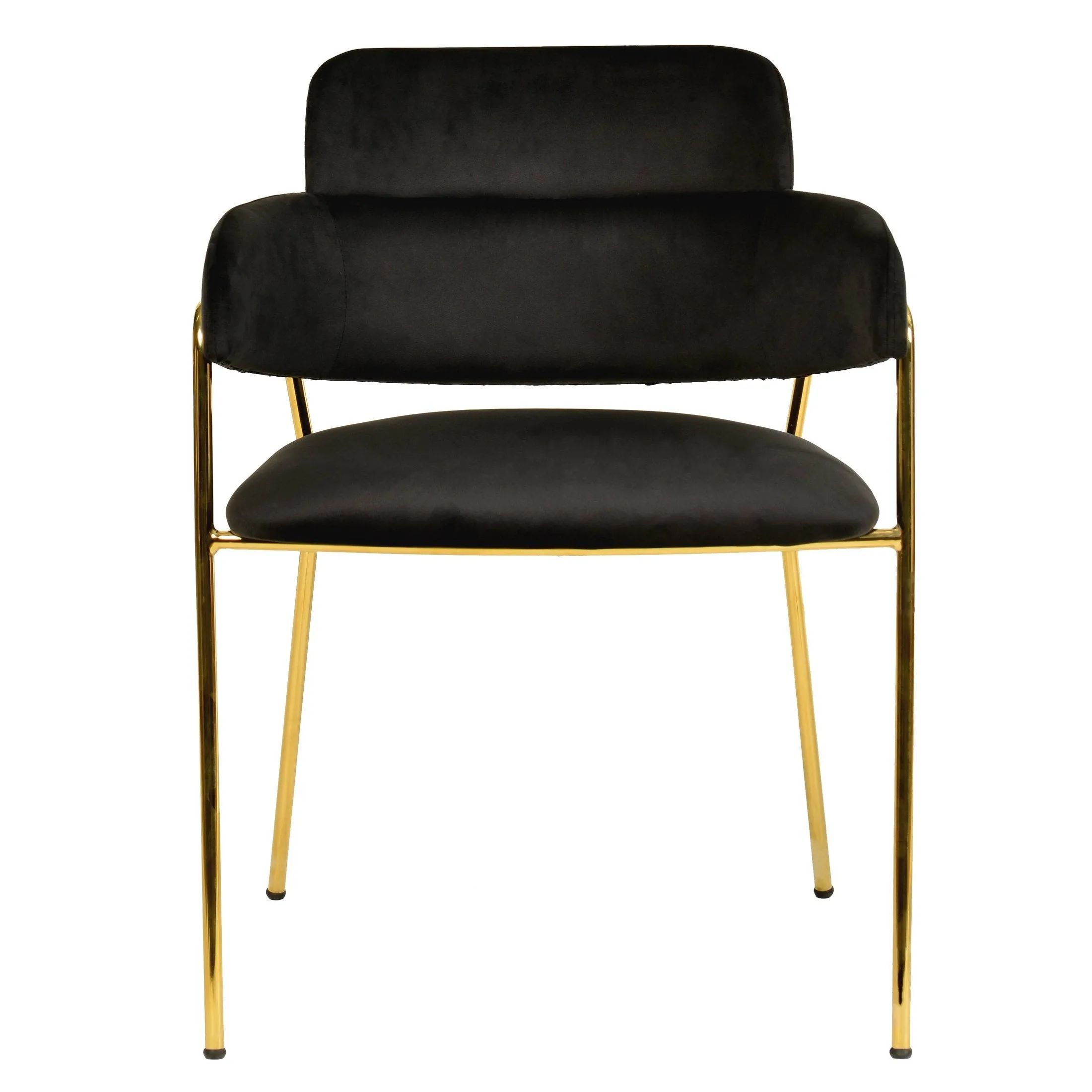 Axis Upholstered Dining Chairs Curved Open-Back & Gold Legs Set of 2