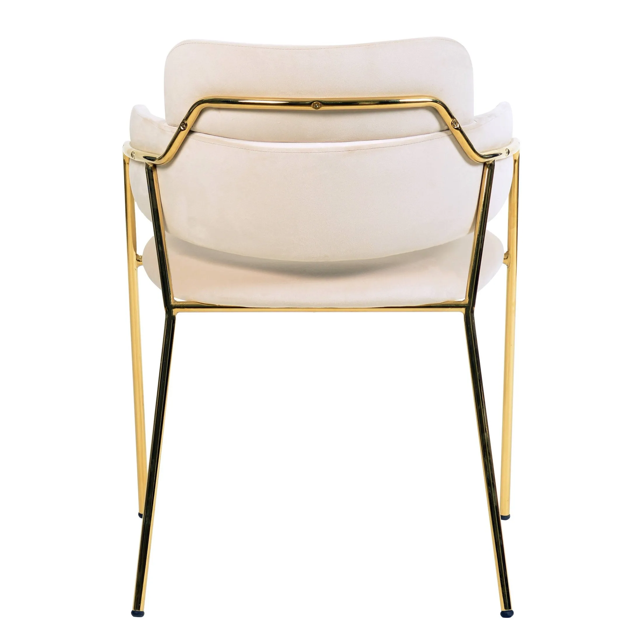 Axis Upholstered Dining Chairs Curved Open-Back & Gold Legs Set of 2