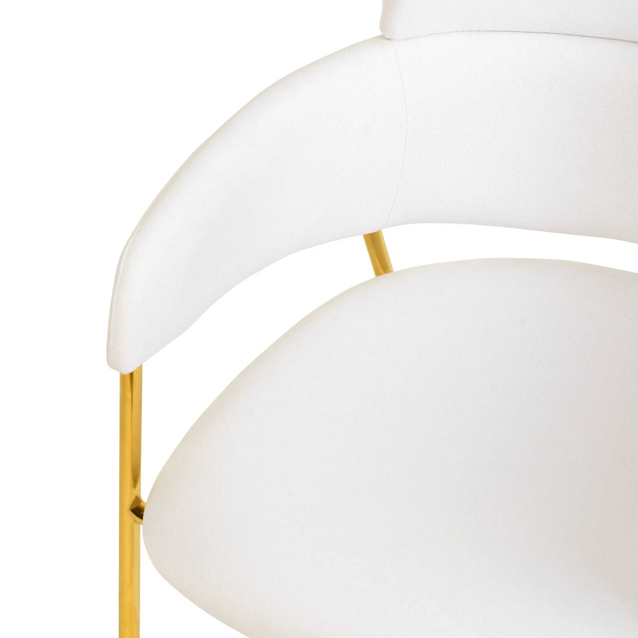 Axis Upholstered Dining Chairs Curved Open-Back & Gold Legs Set of 2