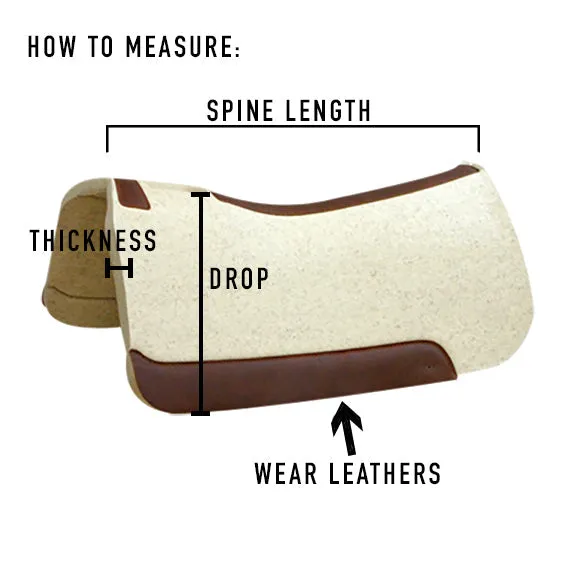 Best Ever 1" Kush Fleesar Series Saddle Pad with Black Wear Leathers- 32"X32"