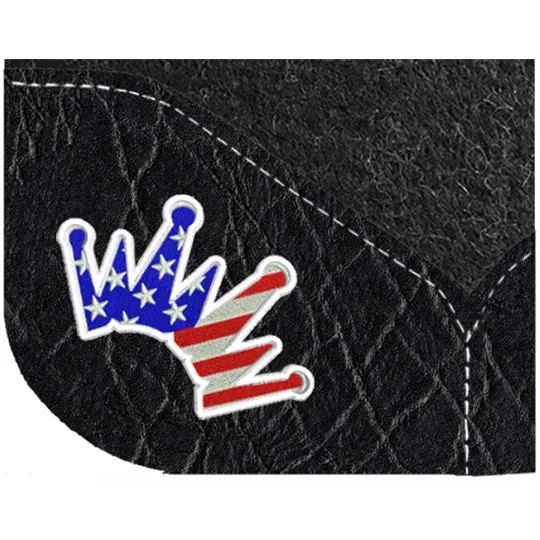 Best Ever 1" OG Fleesar Series Saddle Pad with Black Elephant Wear Leathers And Flag Crown- 32"X32"