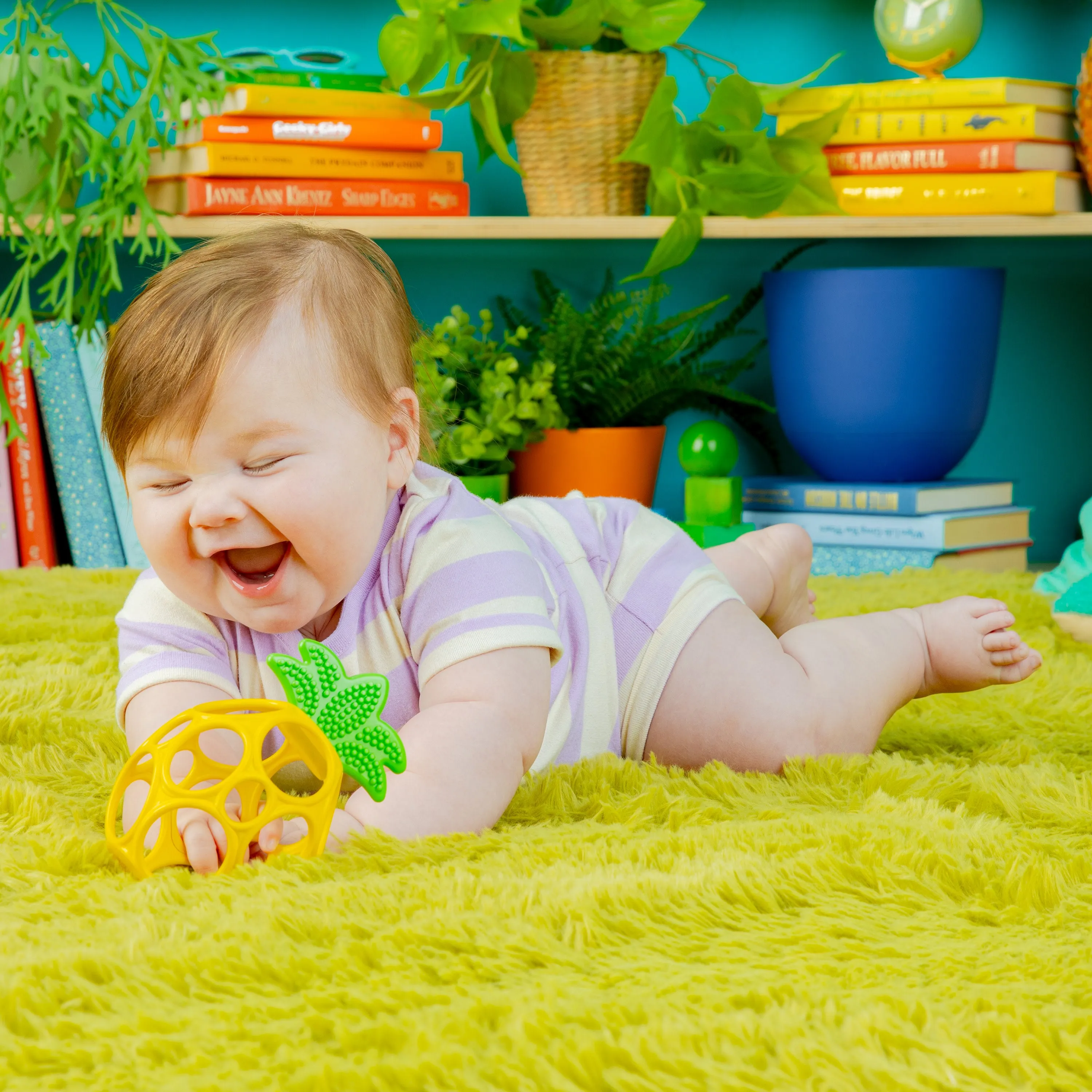 Bright Starts Hold My Own Easy-Grasp Teether Toy  Pineapple