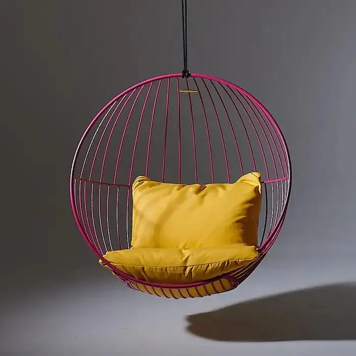 Bubble Chair with Tourmaline Velvet Cushions