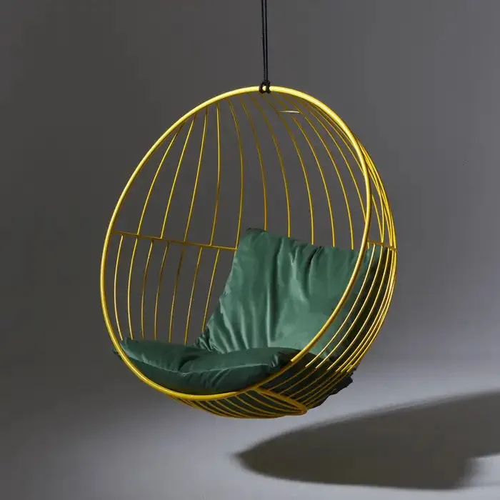 Bubble Chair with Tourmaline Velvet Cushions