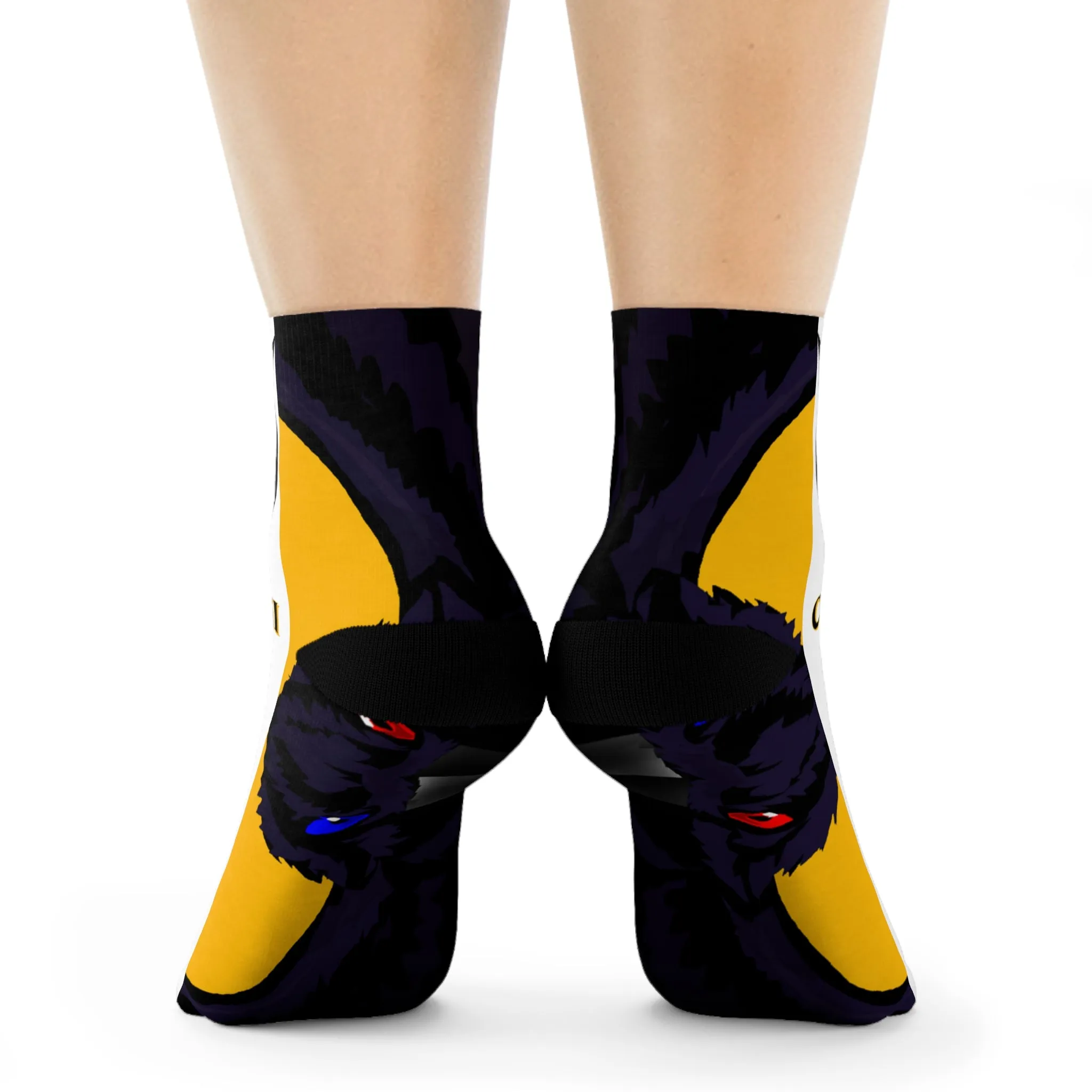 Crowgodshi First Generation Limited Edition White Socks, GOLD LOGO