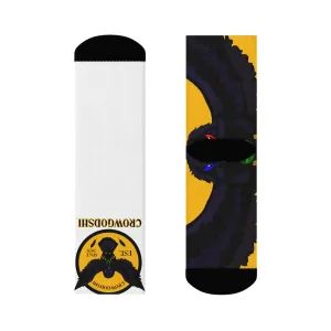 Crowgodshi First Generation Limited Edition White Socks, GOLD LOGO