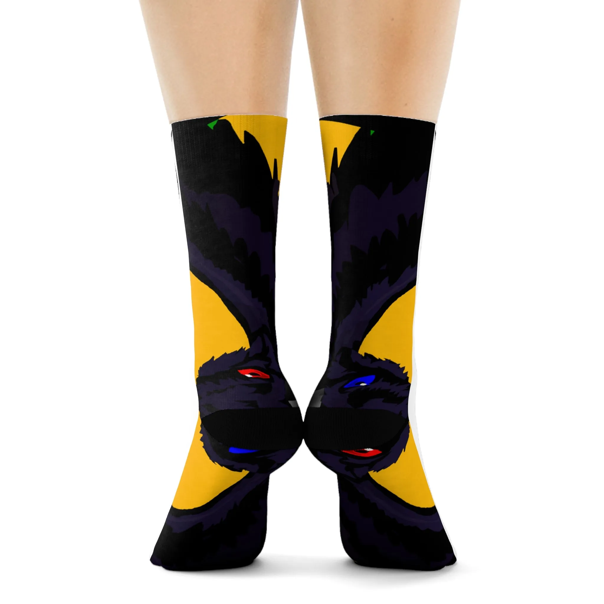 Crowgodshi First Generation Limited Edition White Socks, GOLD LOGO