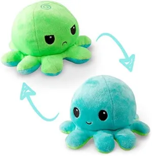 Fluffybliss Reversible Octopus Soft Toys for Kids, Octopus Stuffed Animal Plush Soft Toys for Boys and Girls | Octopus Plushie Toy (Green/Aqua)