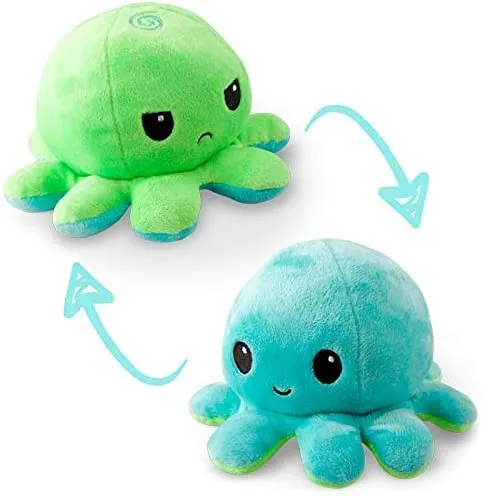 Fluffybliss Reversible Octopus Soft Toys for Kids, Octopus Stuffed Animal Plush Soft Toys for Boys and Girls | Octopus Plushie Toy (Green/Aqua)