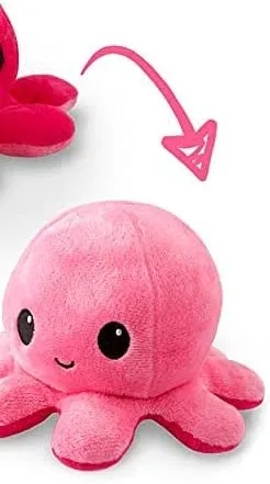 Fluffybliss Reversible Octopus Soft Toys for Kids, Octopus Stuffed Animal Plush Soft Toys for Boys and Girls | Octopus Plushie Toy (Red/Pink)