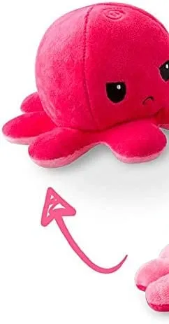 Fluffybliss Reversible Octopus Soft Toys for Kids, Octopus Stuffed Animal Plush Soft Toys for Boys and Girls | Octopus Plushie Toy (Red/Pink)