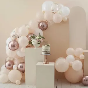 Ginger Ray Peach White & Rose Gold Balloon Arch Kit