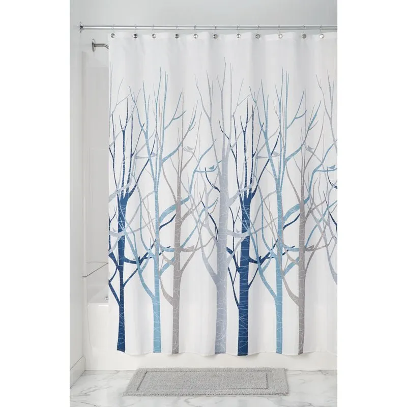 iDesign Forest Shower Curtain 72" x 72" in Blue and Gray