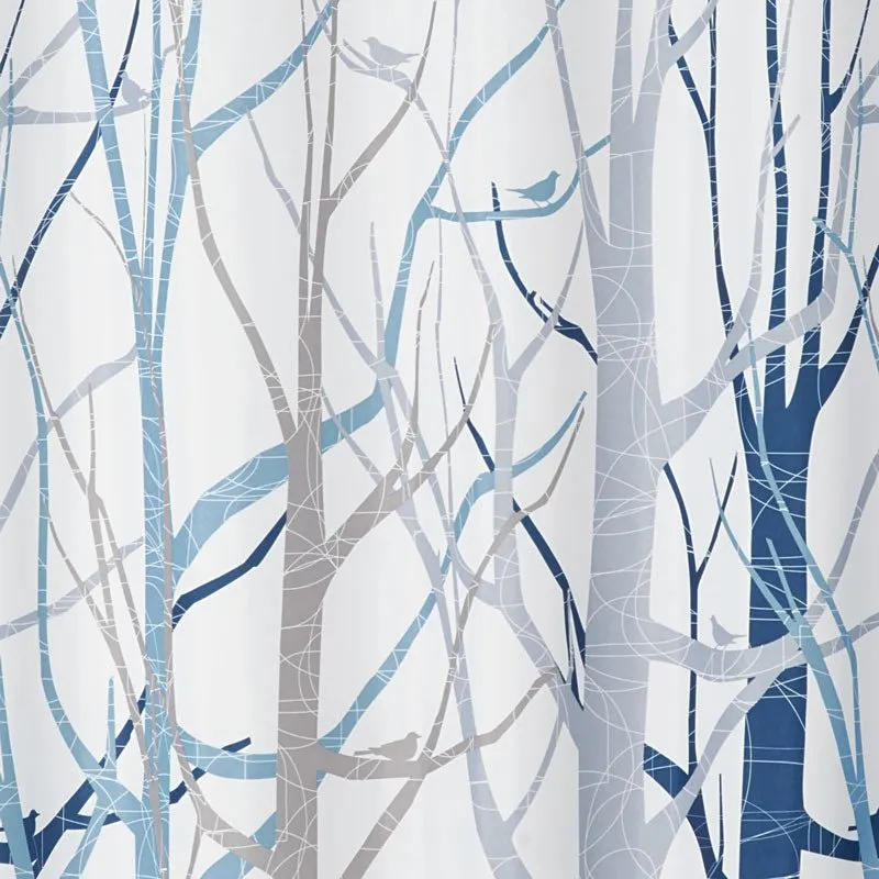 iDesign Forest Shower Curtain 72" x 72" in Blue and Gray