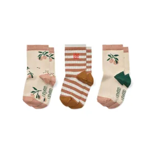 Liewood Silas Socks - 3 Pack - Peach Sea Shell Mix
