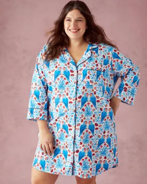 Lovebirds - Sleep Shirt - Blue Cloud