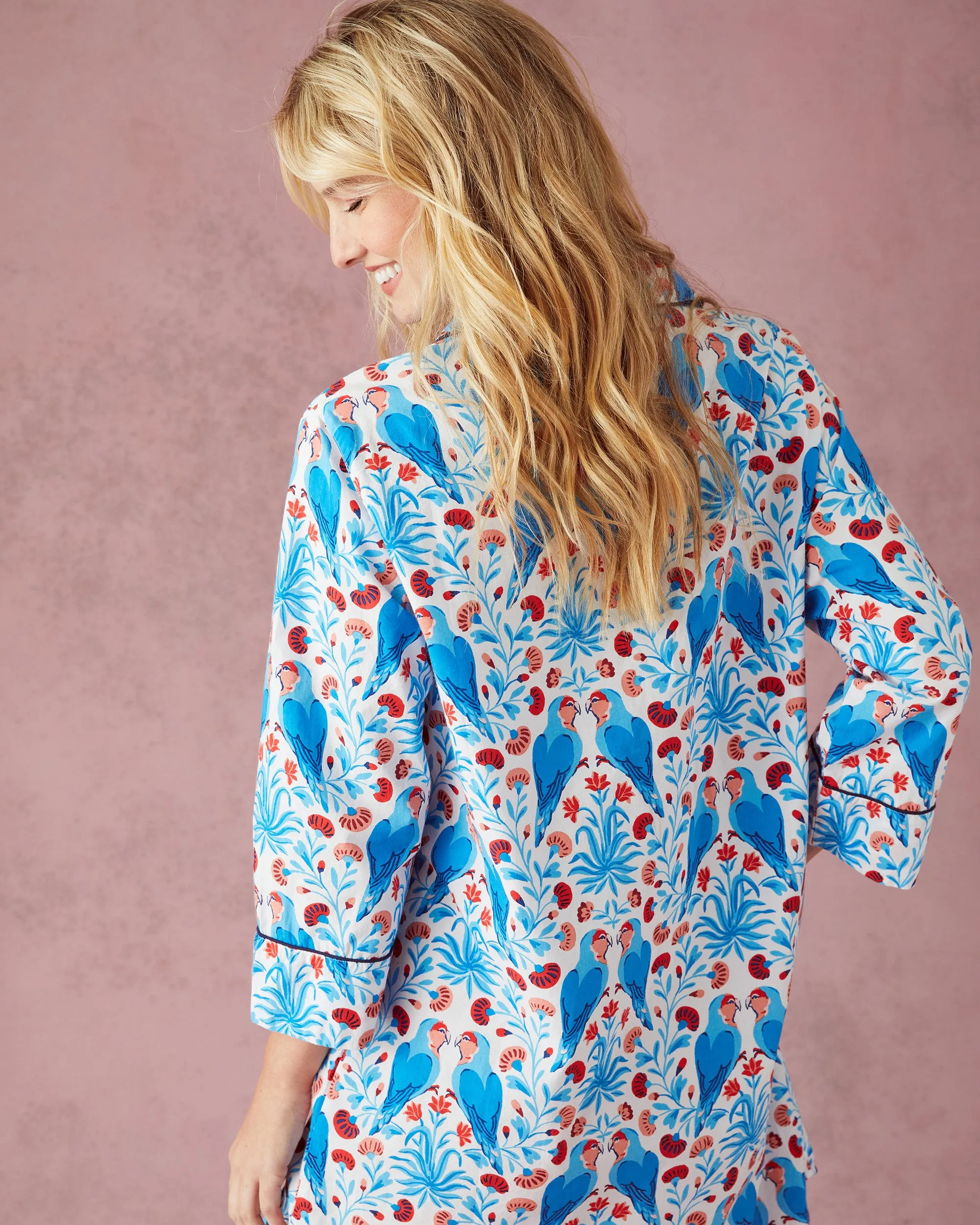 Lovebirds - Sleep Shirt - Blue Cloud