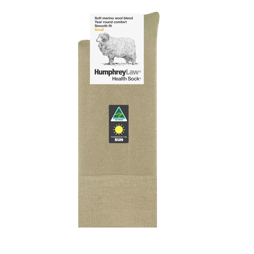 Merino Wool Crew Socks in Antelope - Aussie Made