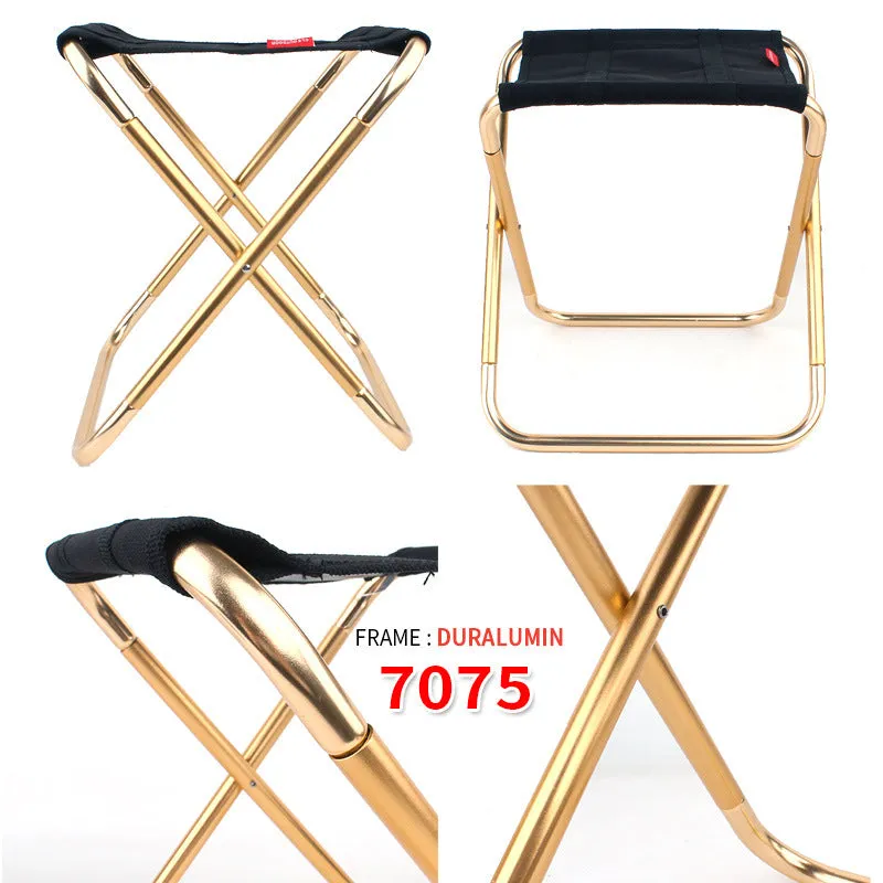 New folding stool large 7075 aluminum alloy outdoor portable barbecue fishing folding chair.