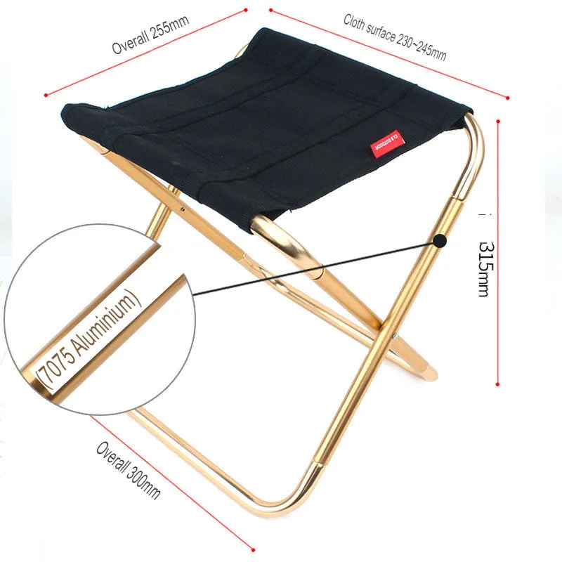 New folding stool large 7075 aluminum alloy outdoor portable barbecue fishing folding chair.
