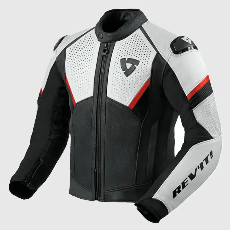 New High Quality Revit Matador Leather Jacket Black / Neon Red / White