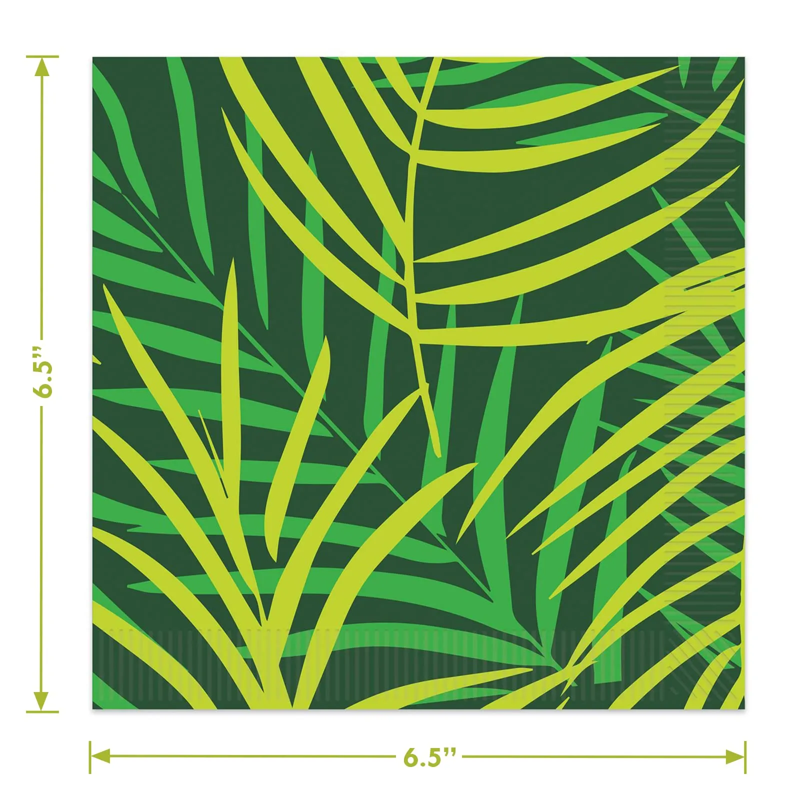 Palm Leaf Jungle and Luau Party Paper Dinner Plates and Lunch Napkins (Serves 16)