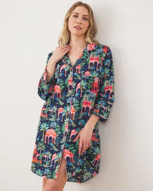 Peacock Palace - Sleep Shirt - Deep Navy