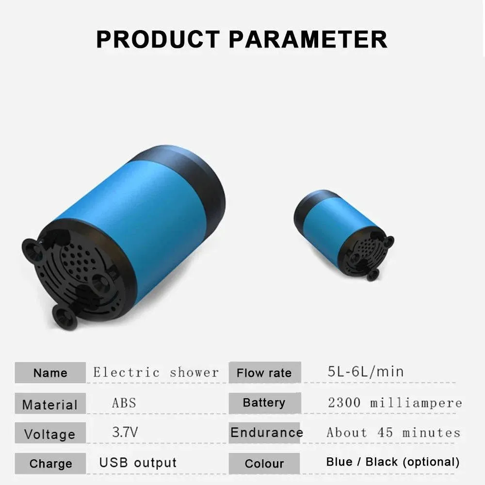 Portable Shower Camping Outdoor Shower Handheld Electric Shower Battery Powered Compact Handheld Rechargeable Showerhead
