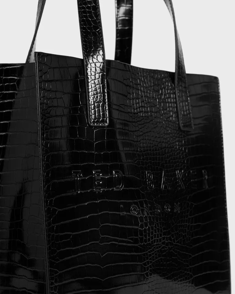 Reptcon Croc Detail Small Icon Bag Black