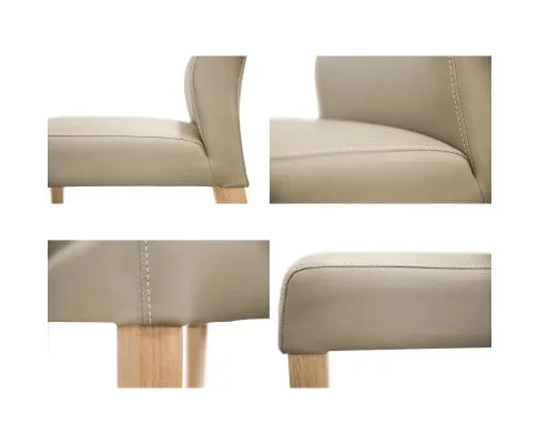 Rosemallow Dining Chair Set of 4 PU Leather Seat Solid Messmate Timber - Silver