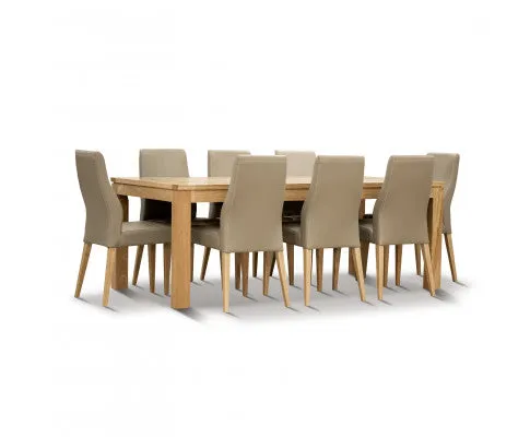 Rosemallow Dining Chair Set of 4 PU Leather Seat Solid Messmate Timber - Silver