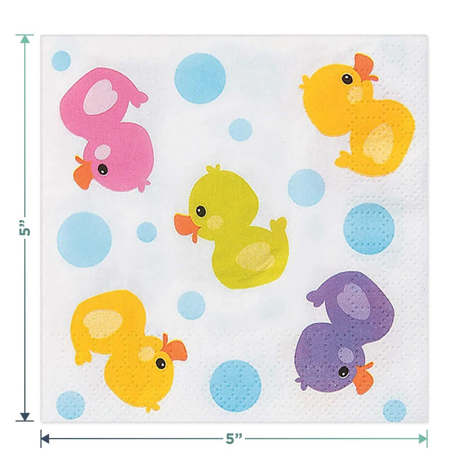 Rubber Ducky Colorful Duck Paper Dessert Plates and Beverage Napkins (Serves 16)