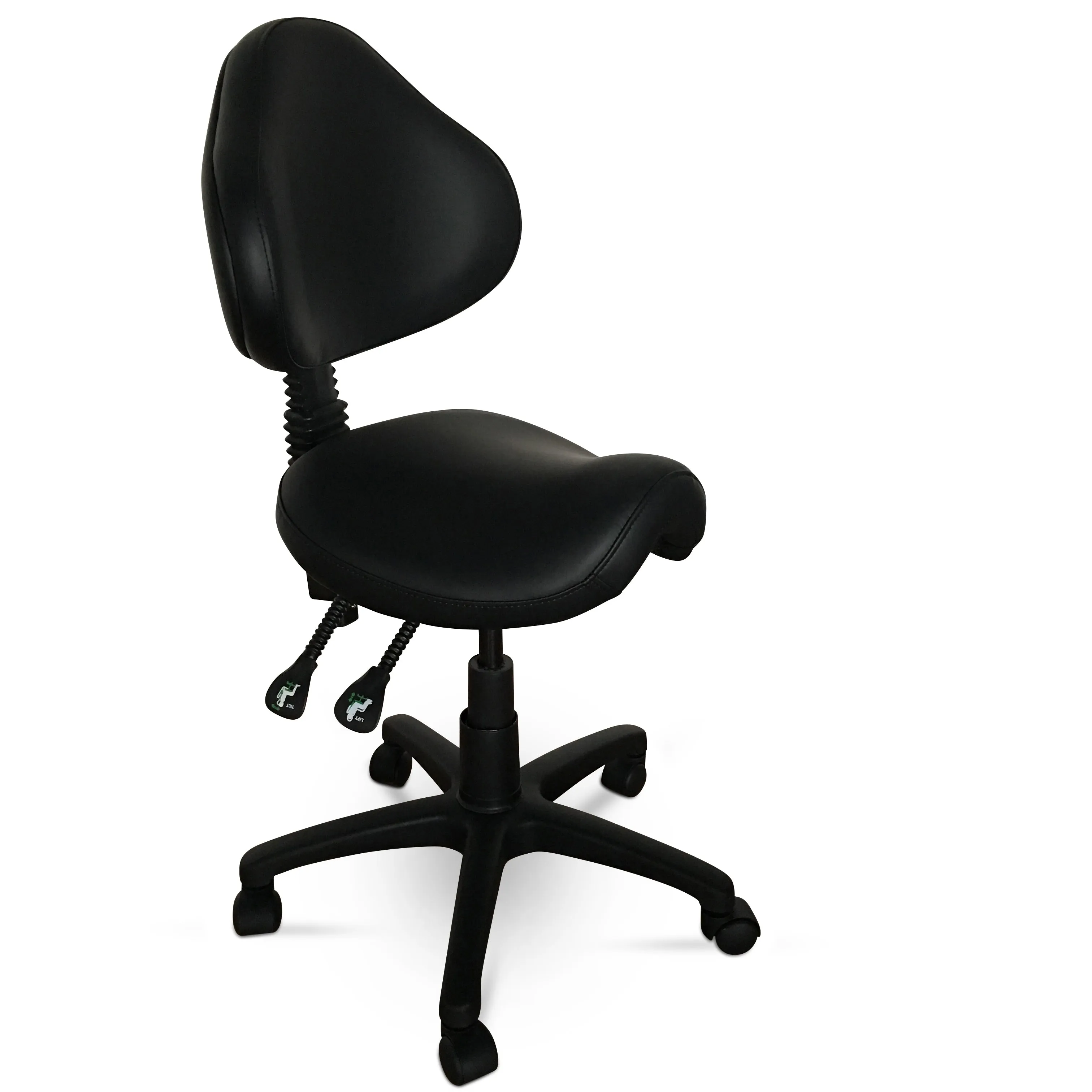 Saddle Shape Stool with Back Support and 500lbs Weight Capacity