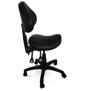 Saddle Shape Stool with Back Support and 500lbs Weight Capacity