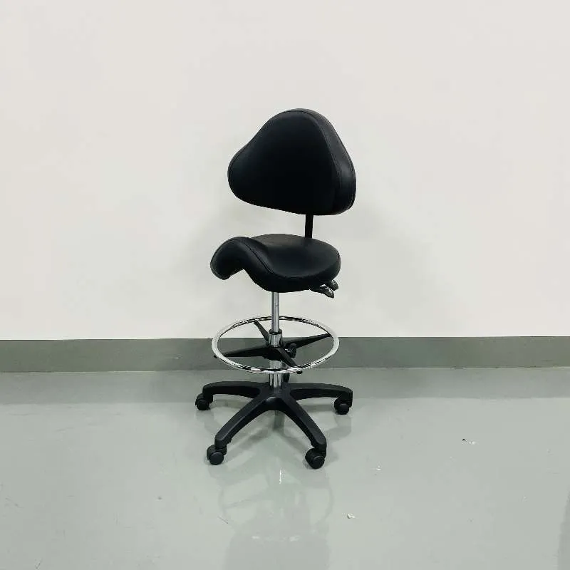 Saddle Shape Stool with Back Support and 500lbs Weight Capacity