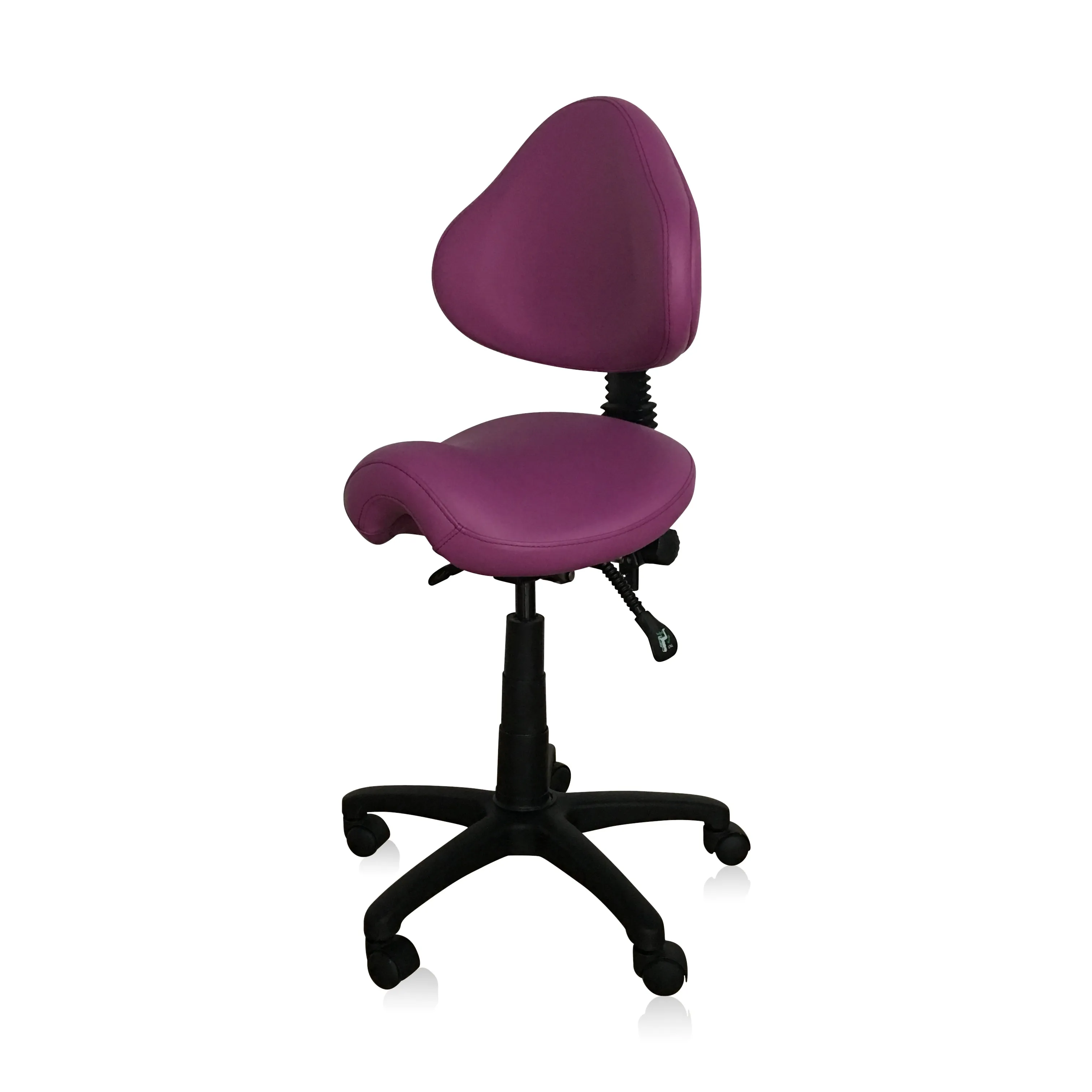Saddle Shape Stool with Back Support and 500lbs Weight Capacity