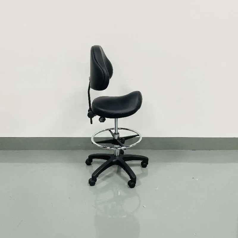Saddle Shape Stool with Back Support and 500lbs Weight Capacity