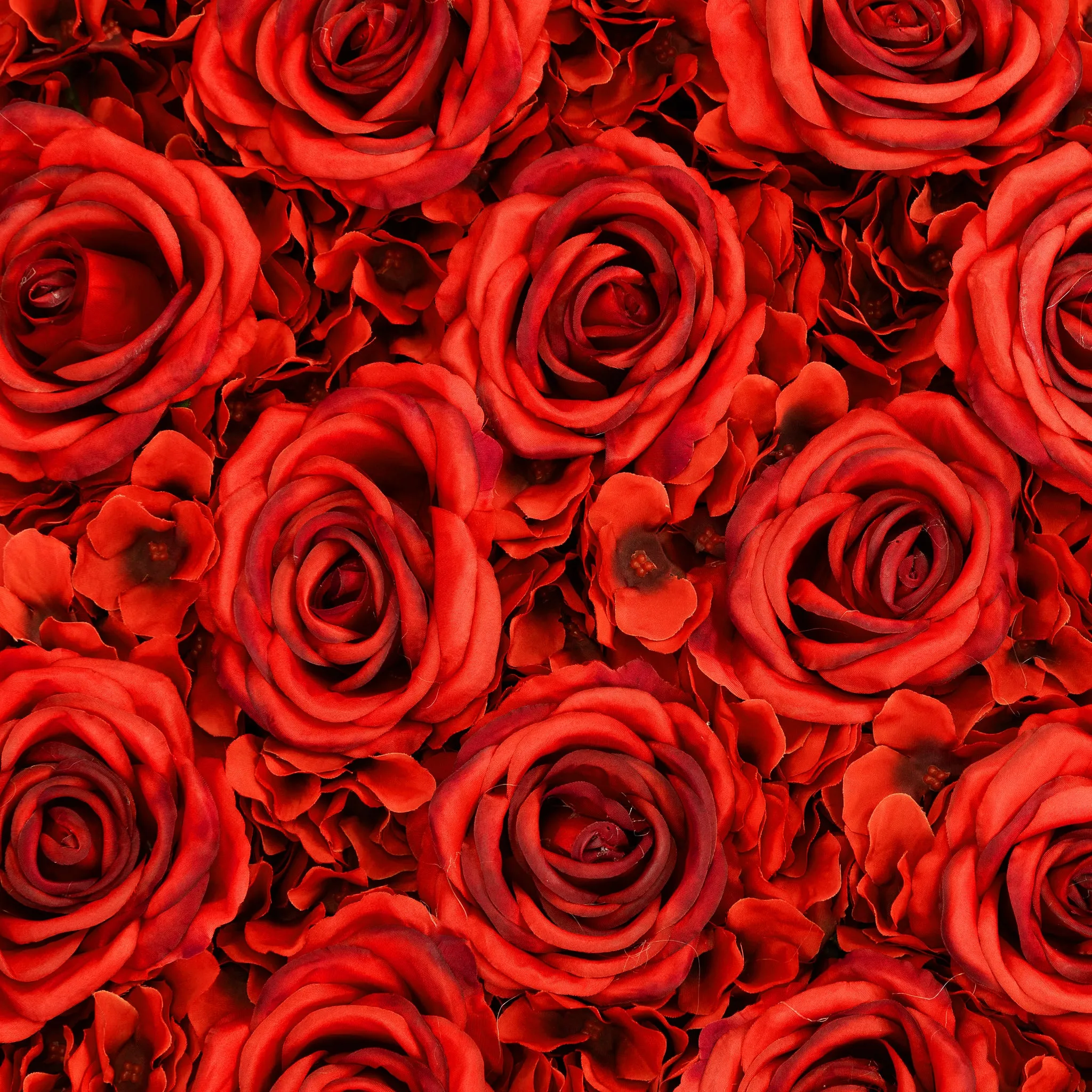 Silk Roses/Hydrangeas Flower Wall Backdrop Panel - Red