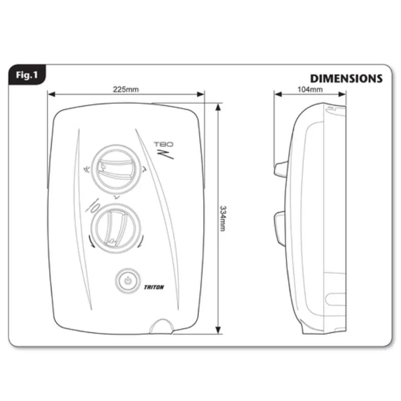 Triton T80Z Mains Fed Electric Shower