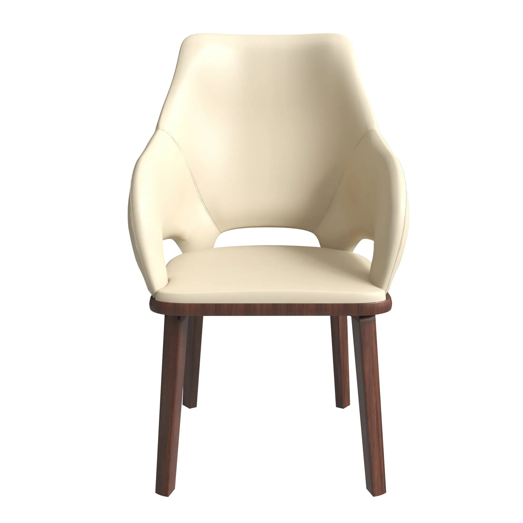 Vivara Dining Chair Upholstered in Leather with Rubberwood Base Set of 4