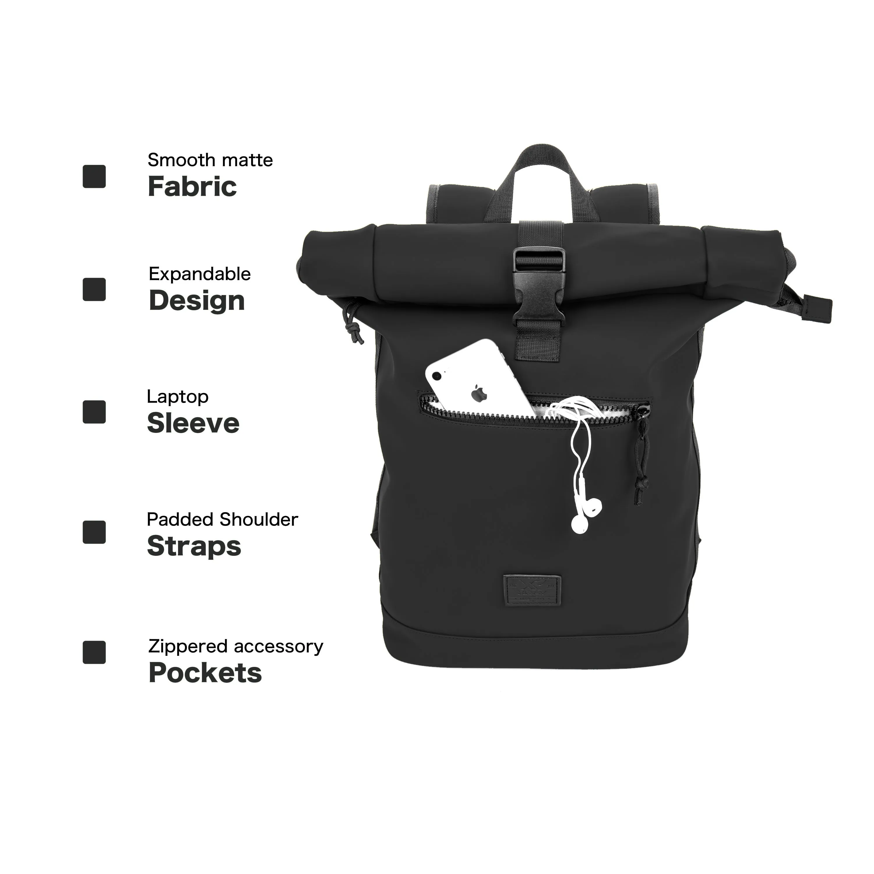 X RAY Men's Women's Waterproof Expandable Roll Top Backpack for Unisex