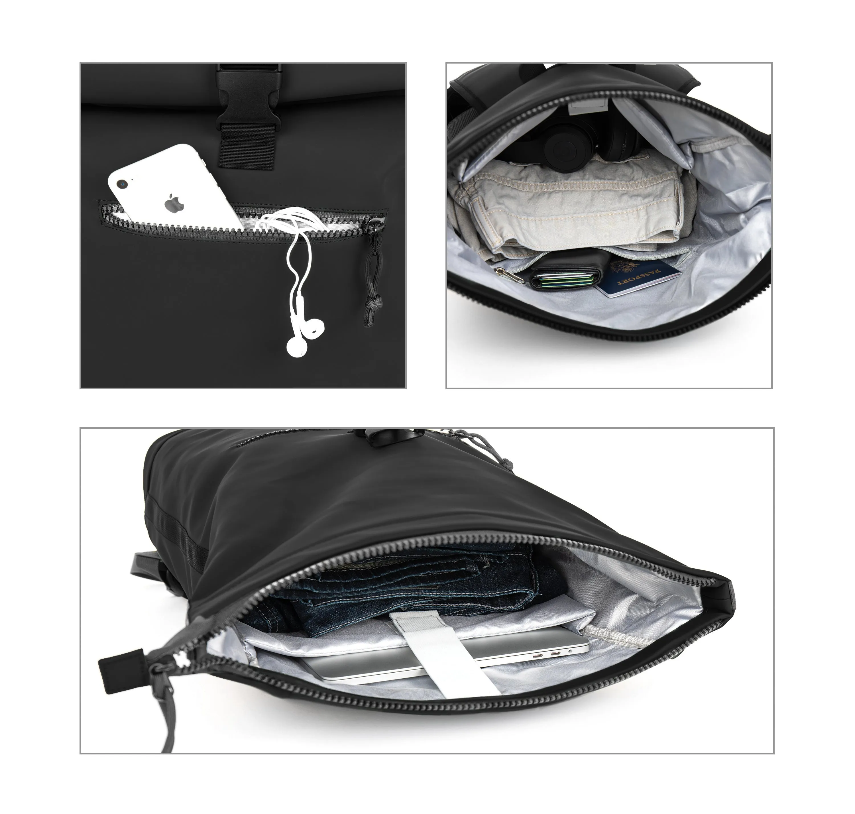 X RAY Men's Women's Waterproof Expandable Roll Top Backpack for Unisex