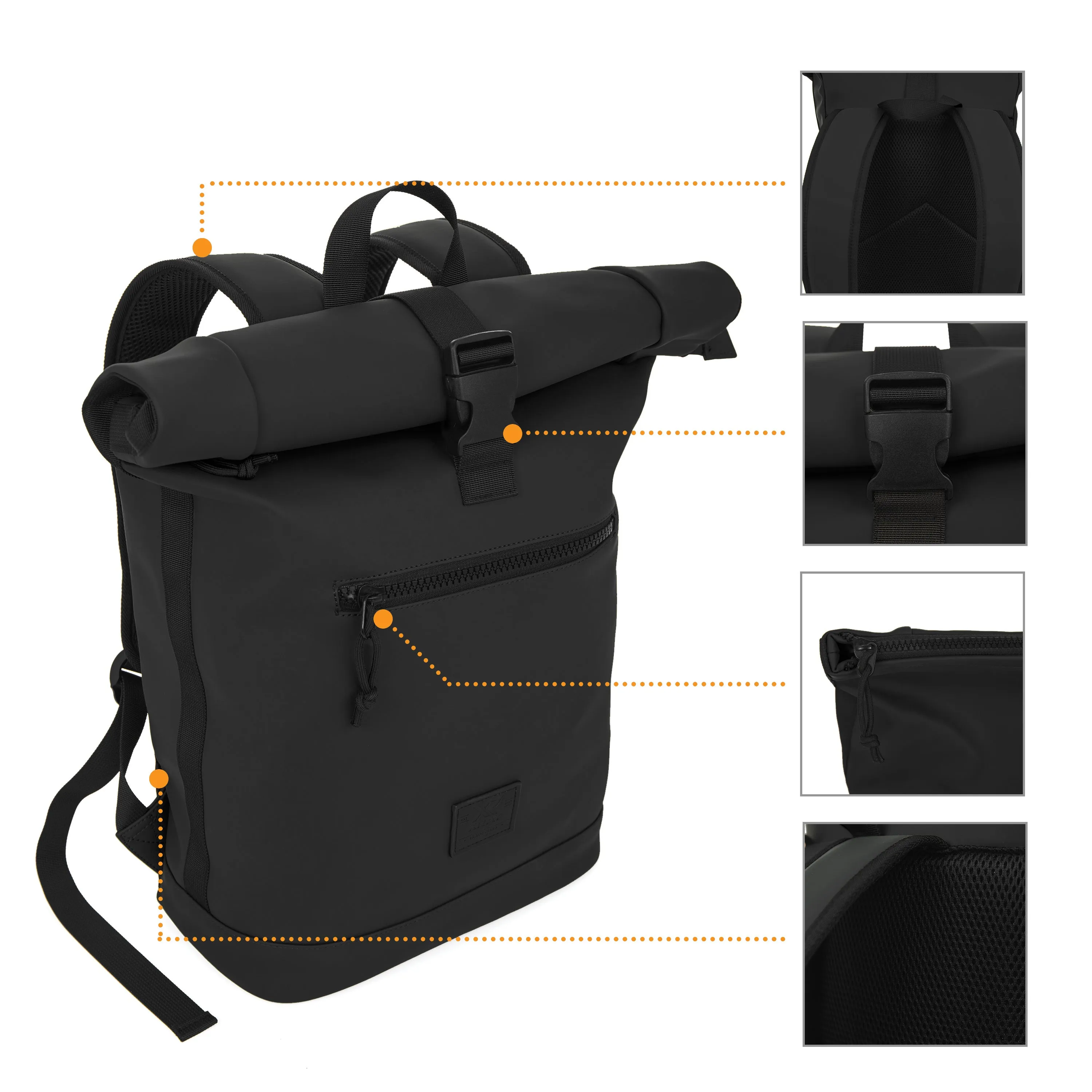 X RAY Men's Women's Waterproof Expandable Roll Top Backpack for Unisex